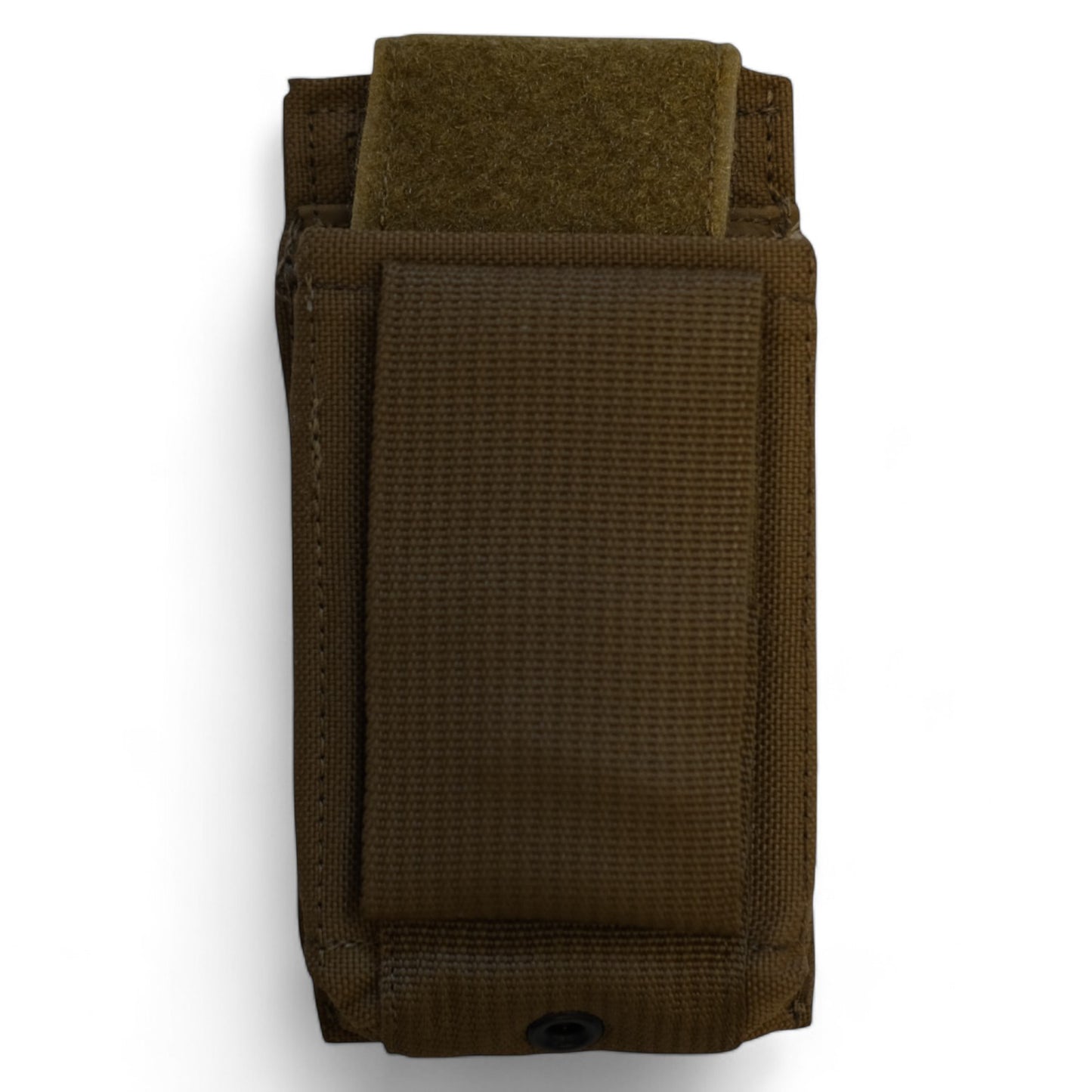 M16/M4 Speed Reload Pouch in coyote brown, with the tab partially open, showcasing its rugged design and hook-and-loop closure for secure magazine retention.