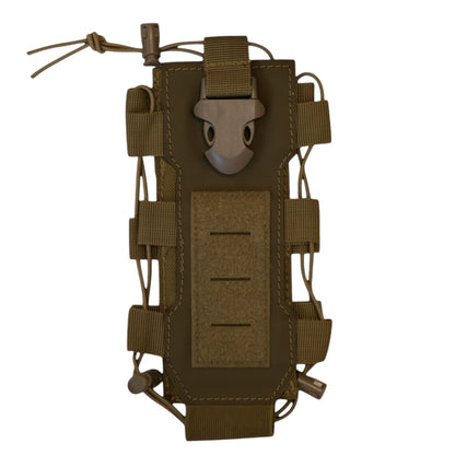 ESP Tactical Utility Pouch for storing Radios and Water Bottles with its Expandable Storage Pouch. ESP in color Coyote Brown