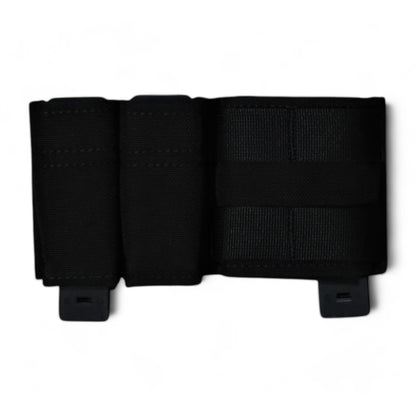 TLLP Triple Mag Pouch in Black.  Low-profile pistol magazine pouch combo 2 Pistol & 1 AR. 